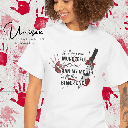 Murder Mystery Unisex Tee, True Crime Funny T-Shirt, Unique Gift, Graphic Tee