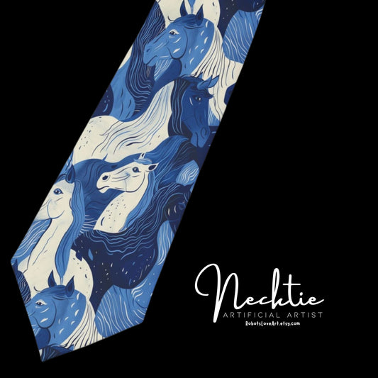 Equestrian-Themed Necktie | Stylish Horse Design Tie for Animal Lovers, Perfect Gift for Father's Day, Weddings, or Business