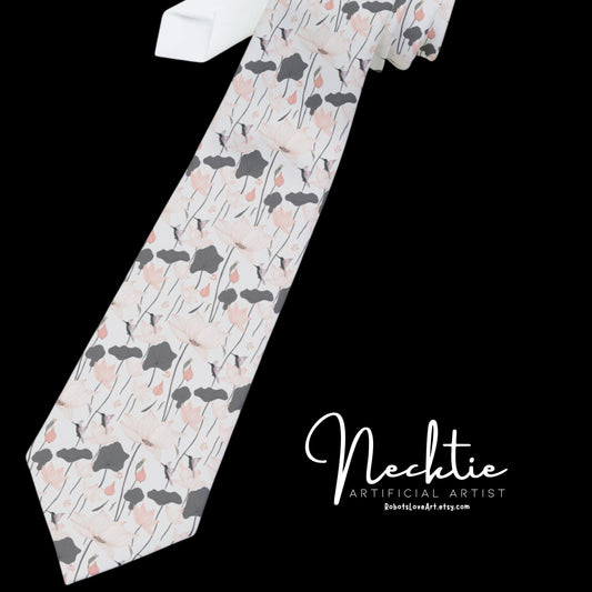 Stylish Necktie with Abstract Floral Design, Perfect for Weddings, Formal Events, Gift for Men, Father's Day, Business Attire