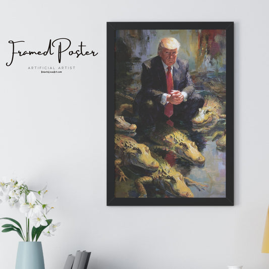 Framed Political Art Poster, Unique Home Decor, Gift for Collectors, Wall Art for Office, Funny Political Gift