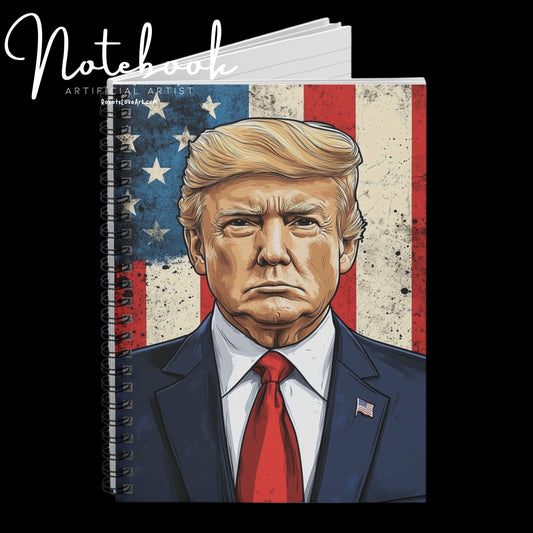 Patriotic Spiral Notebook - Ruled Line - Trump Design, Journal for Students, Gift for Conservatives, Checklists, Scrapbook