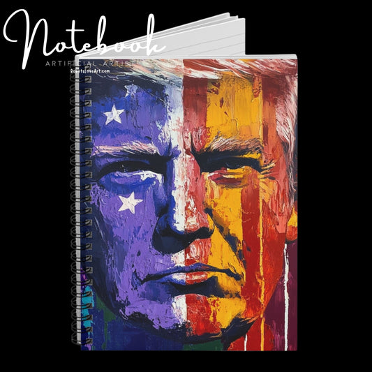 Colorful Political Spiral Notebook - Ruled Line, Journal, Sketchbook, Gift for Fans, Office Supplies, Creative Writing