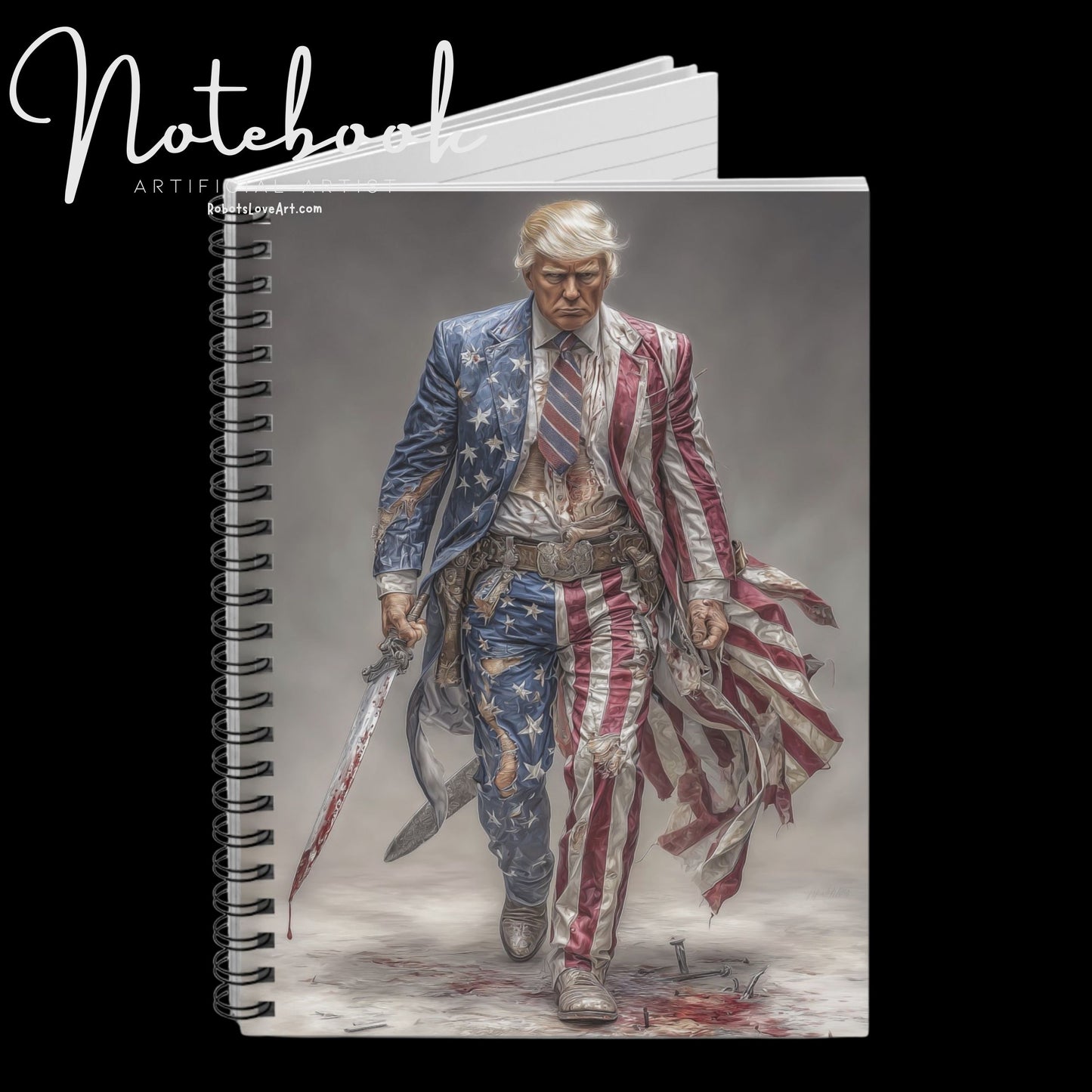 Patriotic Spiral Notebook, Motivational Journal, Unique Gift for Political Enthusiasts, American Pride Note-taking, Ideal for Events [...]