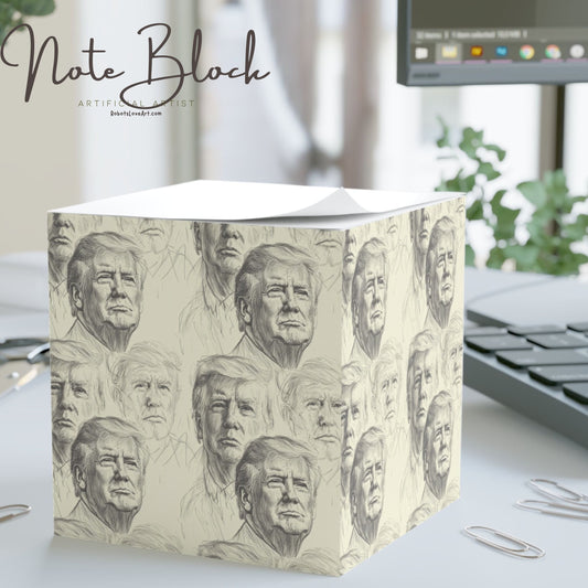 Donald Trump Inspired Note Cube, Political Gift, Office Decor, Fun Writing Supplies, Desk Accessories