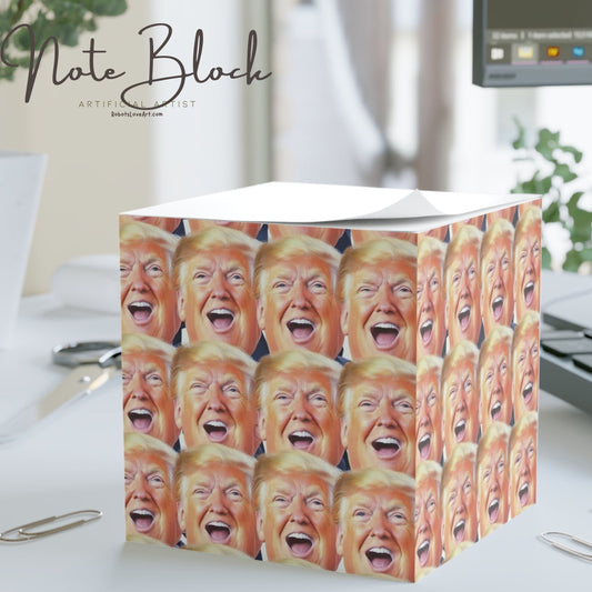 Donald Trump Funny Note Cube, Humor Desk Accessories, Office Supplies, Gift for Politics Lovers, Unique Home Decor, Party Favors, Gag Gifts
