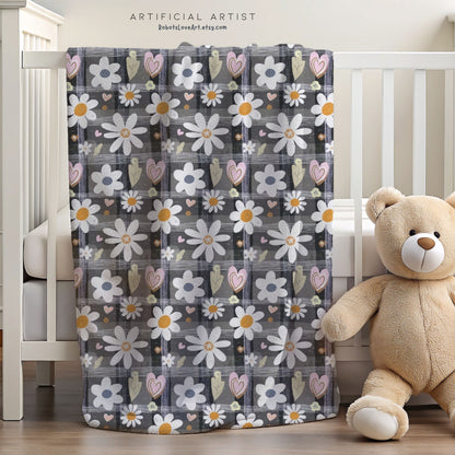 Cozy Floral Velveteen Blanket - Perfect for Home, Gifts, Picnics, and Snuggling!