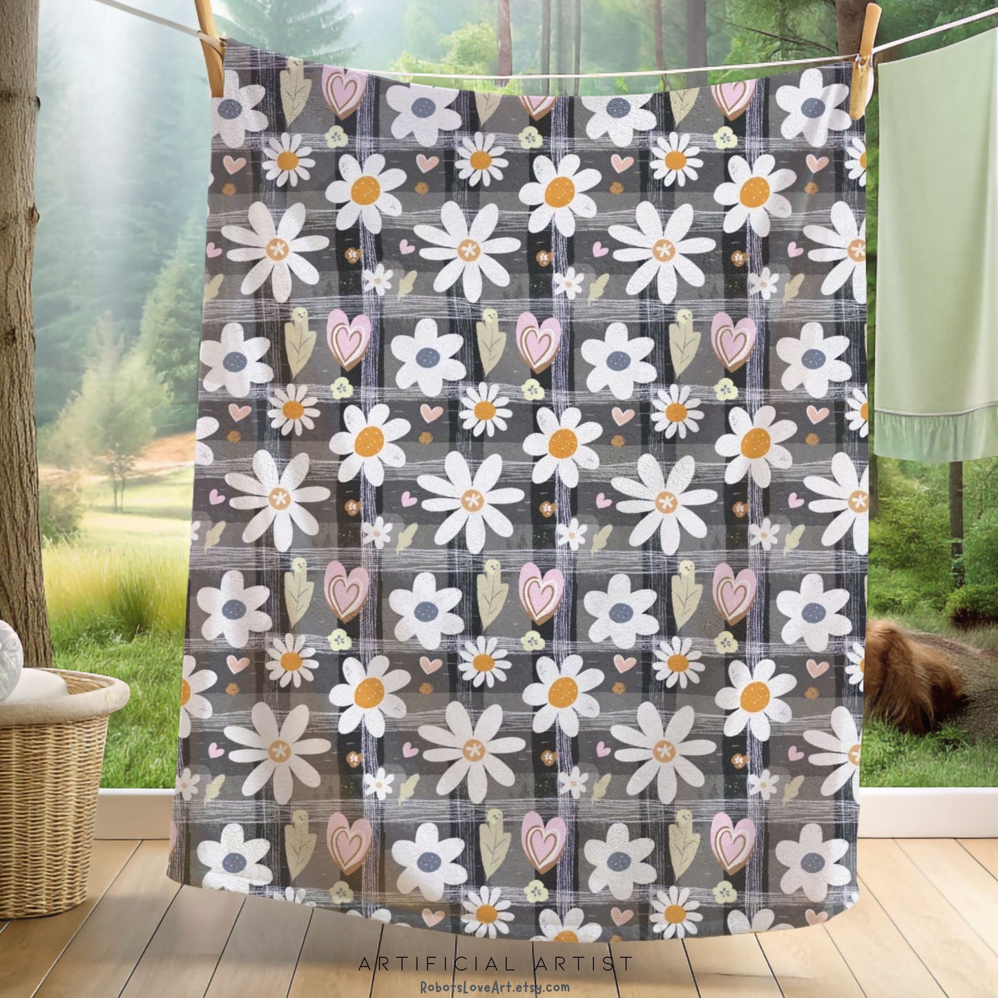 Cozy Floral Velveteen Blanket - Perfect for Home, Gifts, Picnics, and Snuggling!