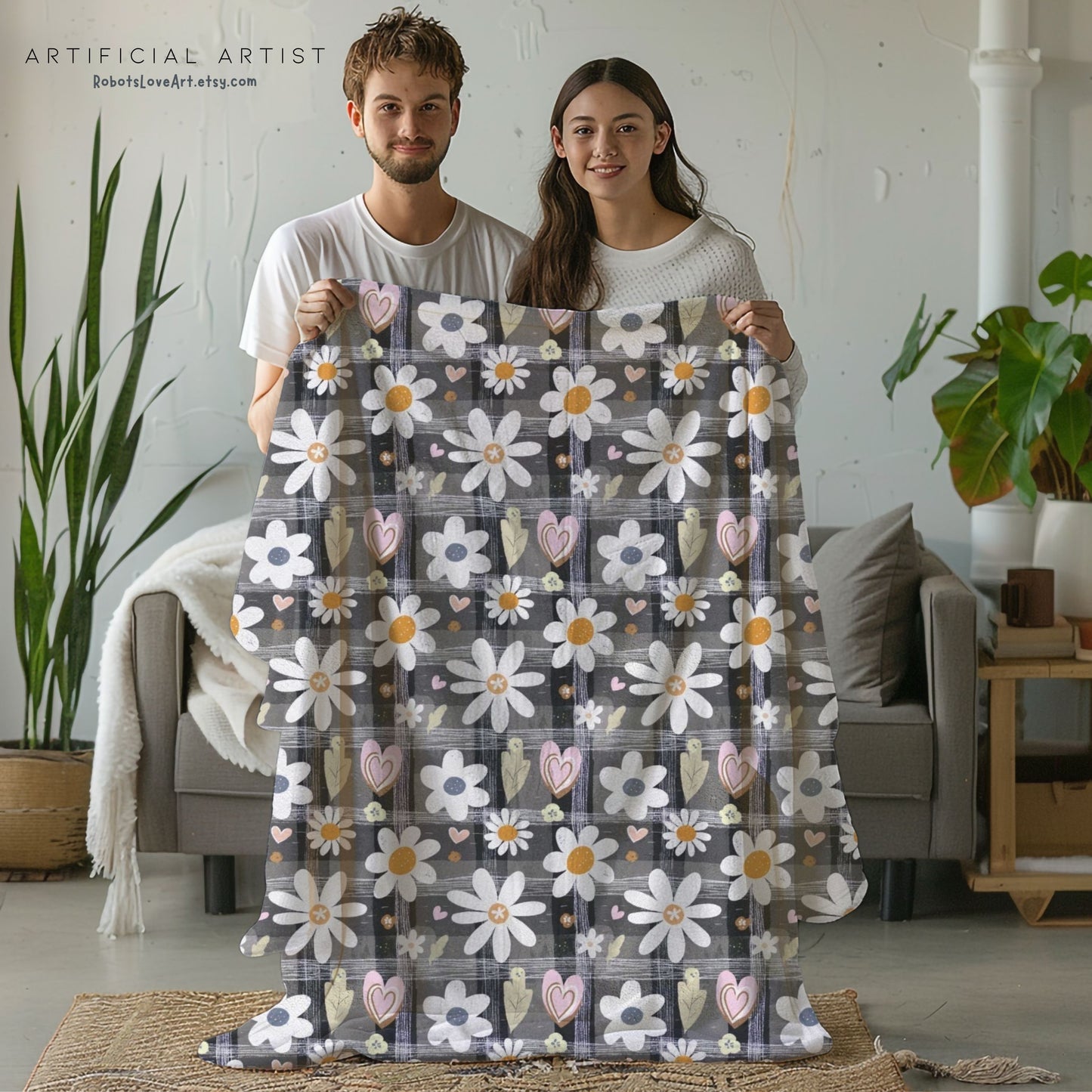 Cozy Floral Velveteen Blanket - Perfect for Home, Gifts, Picnics, and Snuggling!