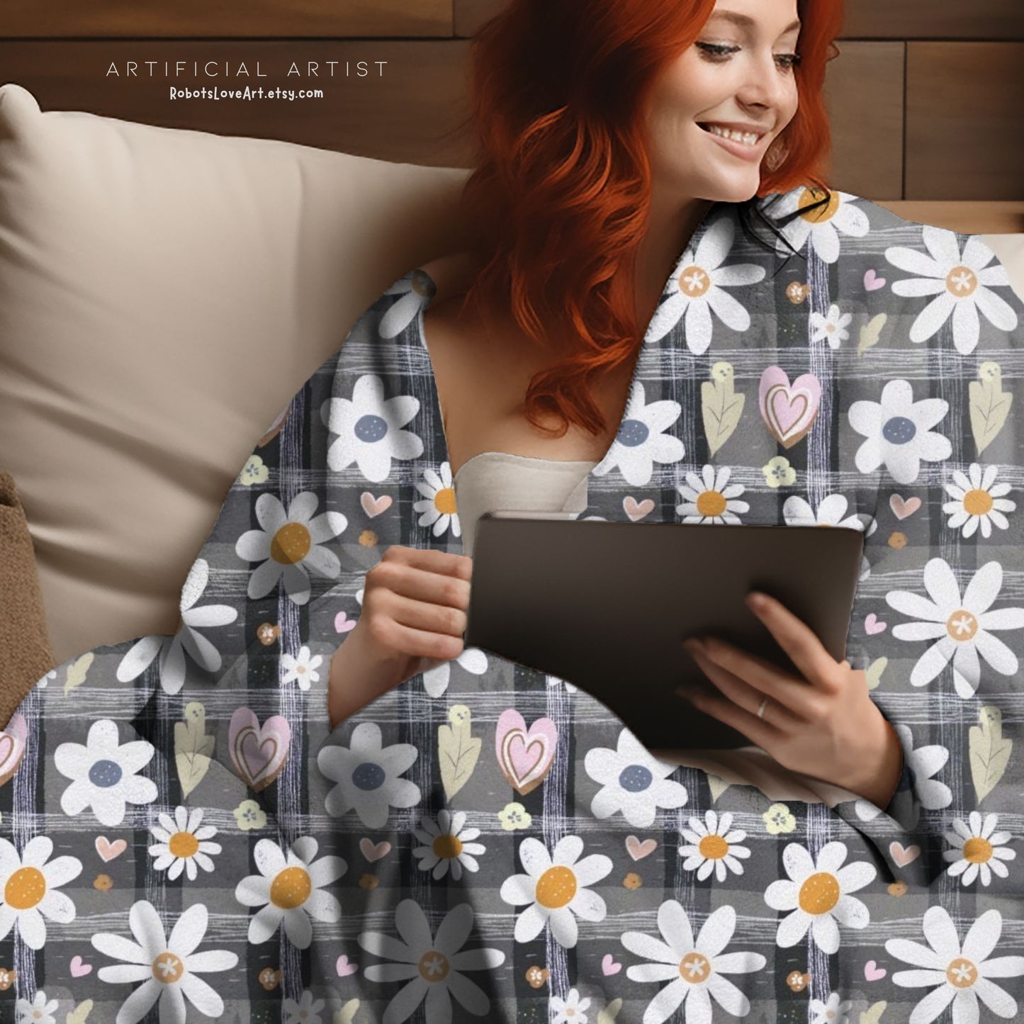 Cozy Floral Velveteen Blanket - Perfect for Home, Gifts, Picnics, and Snuggling!
