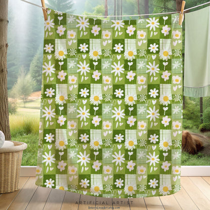 Cozy Floral Velveteen Plush Blanket for Home Decor, Gifts, Bedtime, Picnics, Indoor Comfort