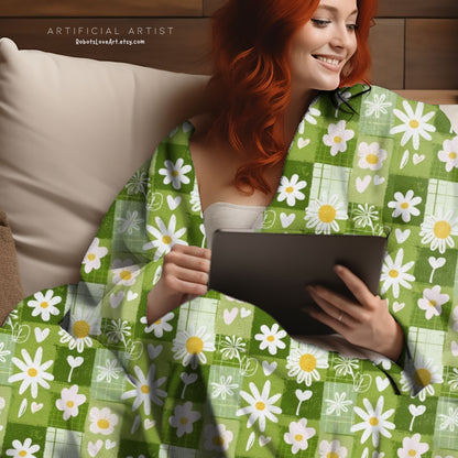 Cozy Floral Velveteen Plush Blanket for Home Decor, Gifts, Bedtime, Picnics, Indoor Comfort
