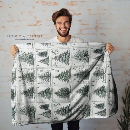 Cozy Christmas Tree Velveteen Plush Blanket | Soft Holiday Throw for Home Decor, Gift for Winter, Snuggle Up Blanket, Warm Blanket