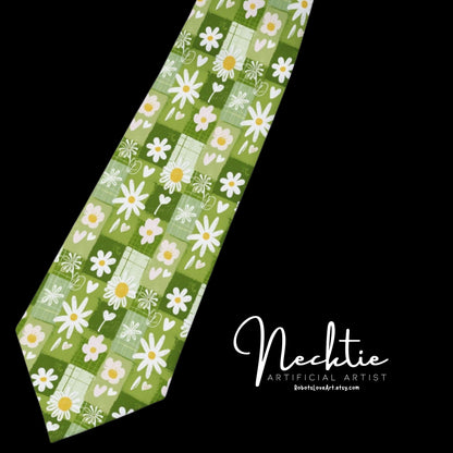 Floral Necktie for Men, Stylish Accessory for Weddings, Spring Celebrations, Father's Day Gift, Office Attire, Nature Lovers