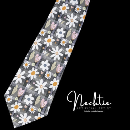 Floral Pattern Necktie - Stylish Accessory for Weddings, Celebrations, Groomsmen Gifts, Spring Events, Unique Fashion Statement