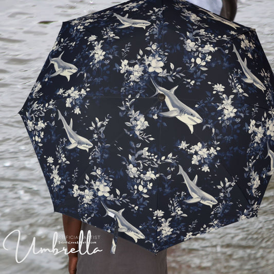 Floral Semi-Automatic Foldable Umbrella, Weather Essentials, Compact Travel Umbrella, Rainy Day Accessory, Stylish Gift