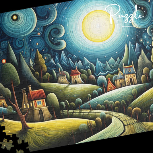 Starry Night Landscape Puzzle, 110-1014 Piece Jigsaw