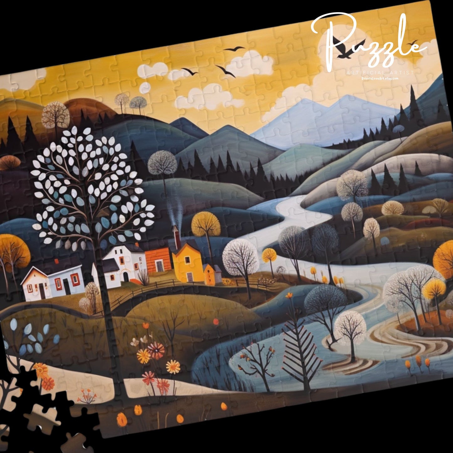 Serene Landscape Puzzle - Nature Scene, Gift for Adults, Family Activity, Relaxation Fun, Home Decor