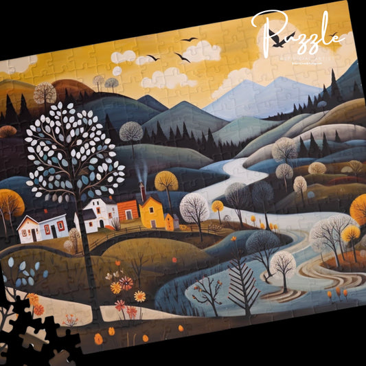 Serene Landscape Puzzle - Nature Scene, Gift for Adults, Family Activity, Relaxation Fun, Home Decor