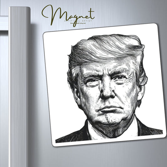 Unique Political Magnet - Trump Artwork, Home Decor, Gift for Political Enthusiasts, Refrigerator Magnet, Funny Collectible