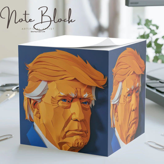Donald Trump Note Cube, Desk Memo Pad, Quirky Office Accessory, Political Gift, Conversation Starter, Fun Stationery