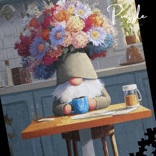 Charming Floral Gnome Puzzle, Fun for Families, Gift for All Occasions, 110-1014-Piece Options