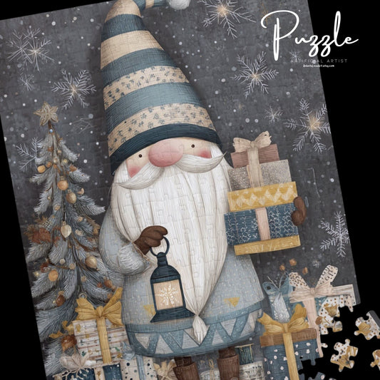 Winter Wonderland Gnome Puzzle, Holiday Gift Idea, Christmas Decor, Stress Relief Game, Fun Indoor Game