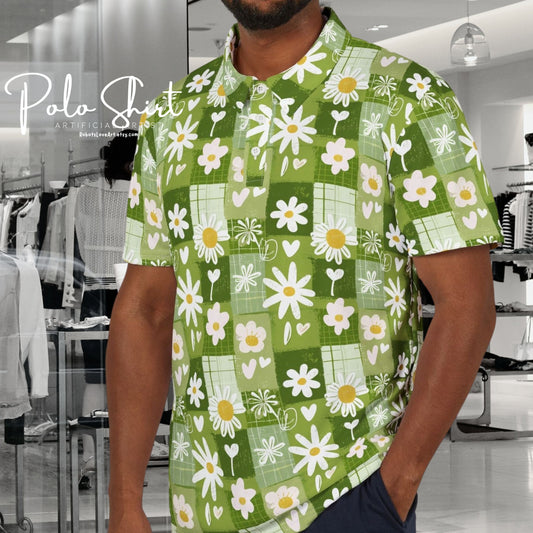 Vibrant Floral Unisex Polo Shirt, Casual Summer Wear, Spring Fashion, Garden Party Attire, Everyday Essentials