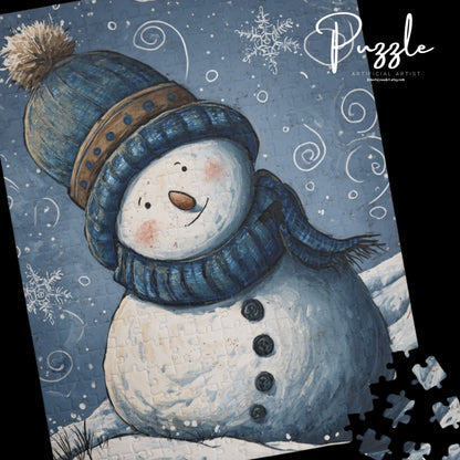 Snowman Puzzle - Winter Fun for Family Nights, Holiday Decor, Gift for Kids, Christmas Activity, Cozy Family Time