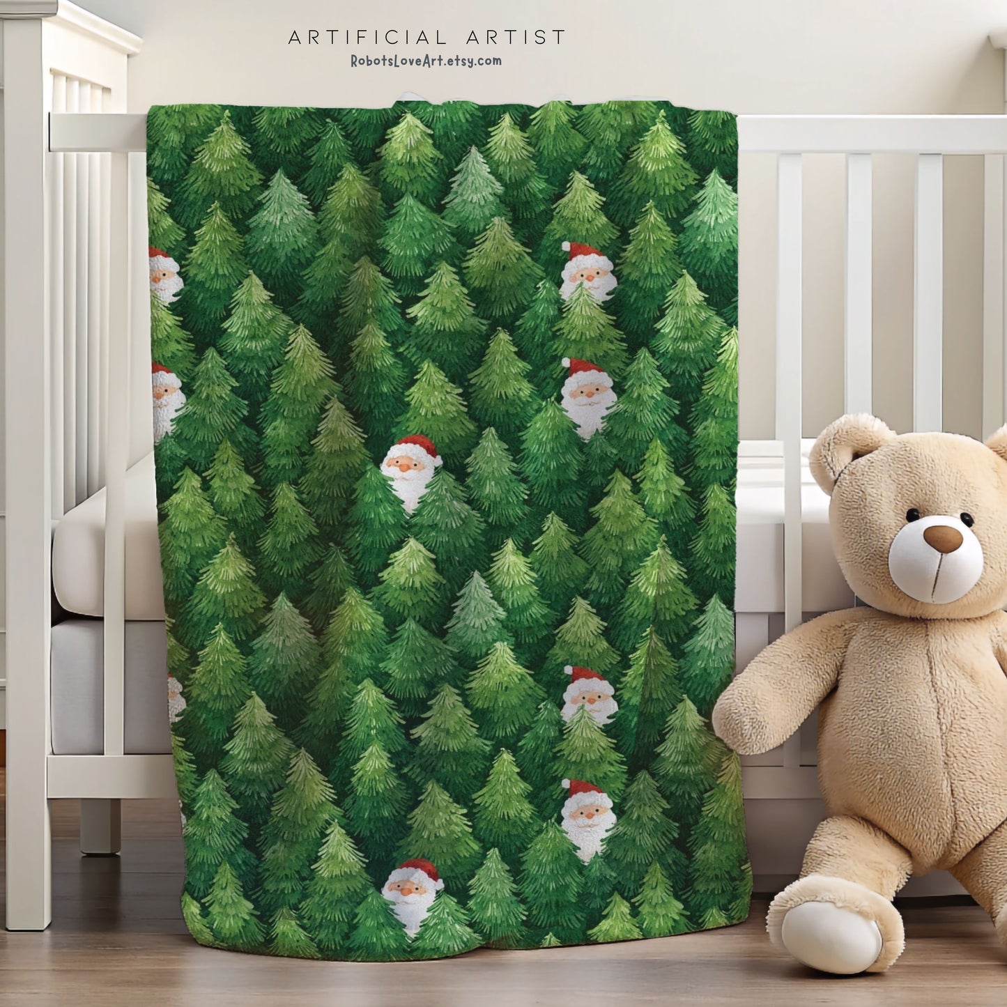 Cozy Christmas Trees Velveteen Plush Blanket, Holiday Throw, Seasonal Home Decor, Gift for Winter, Soft Blanket for Snuggling