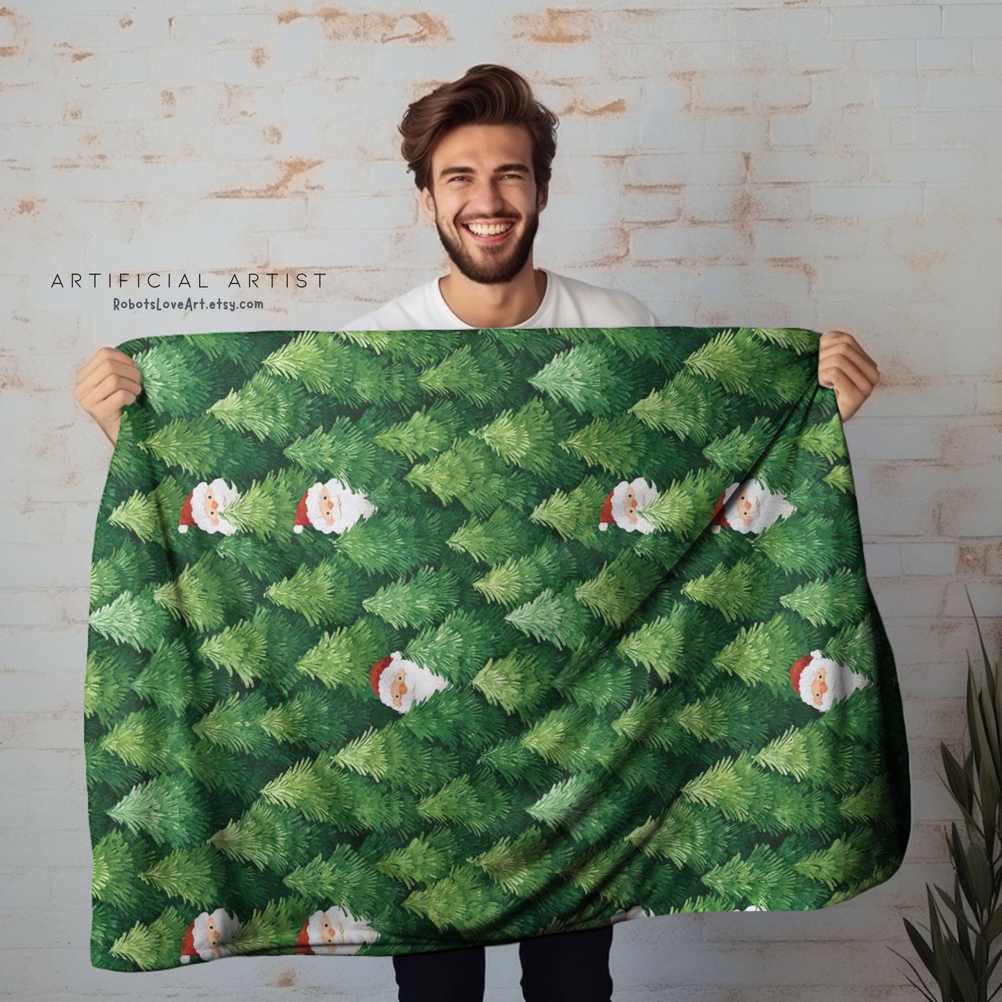 Cozy Christmas Trees Velveteen Plush Blanket, Holiday Throw, Seasonal Home Decor, Gift for Winter, Soft Blanket for Snuggling