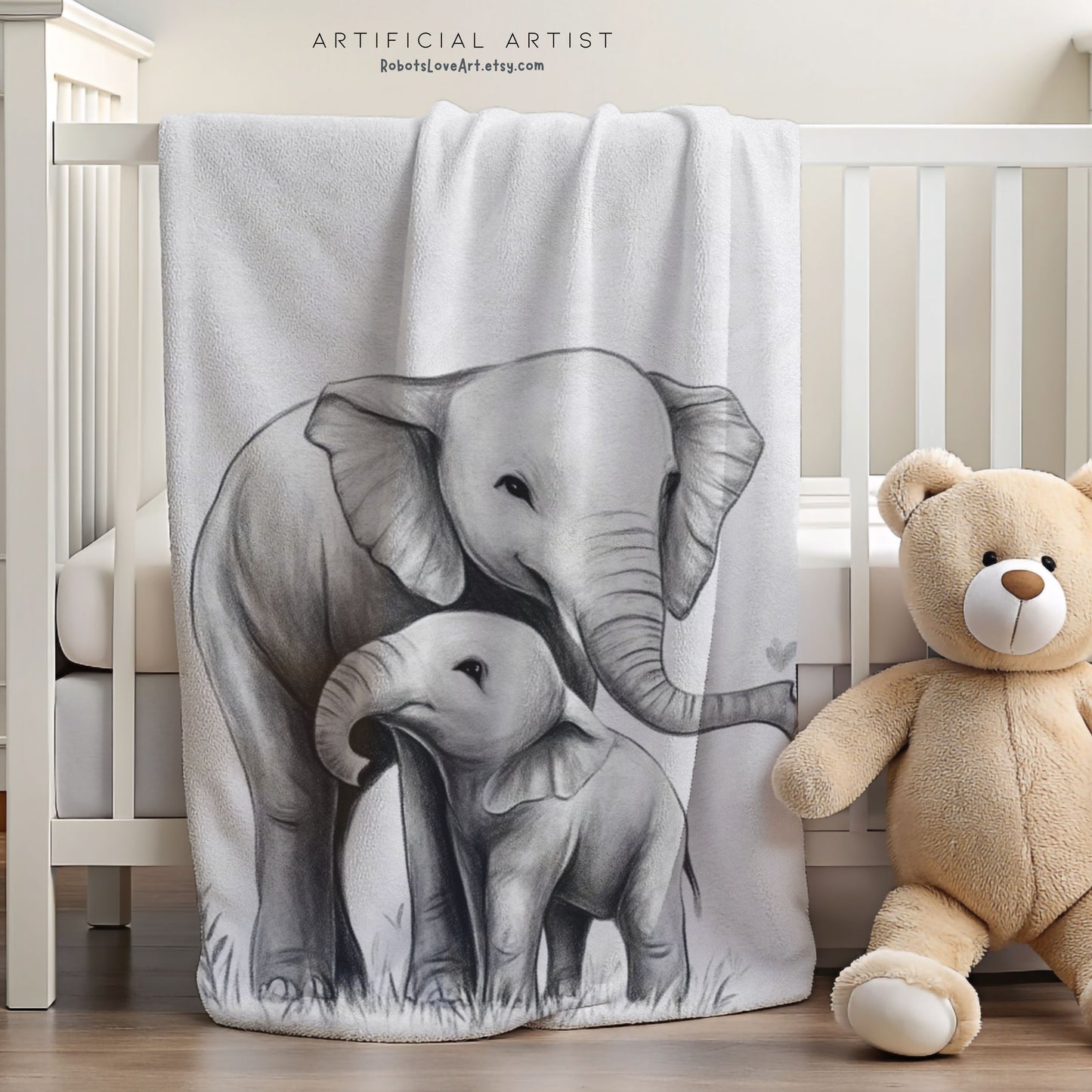 Cozy Elephant Plush Blanket | Cute Nursery Decor, Baby Shower Gift, Kids Room Accessory, Soft Throw for Snuggling, Animal Lover Gift