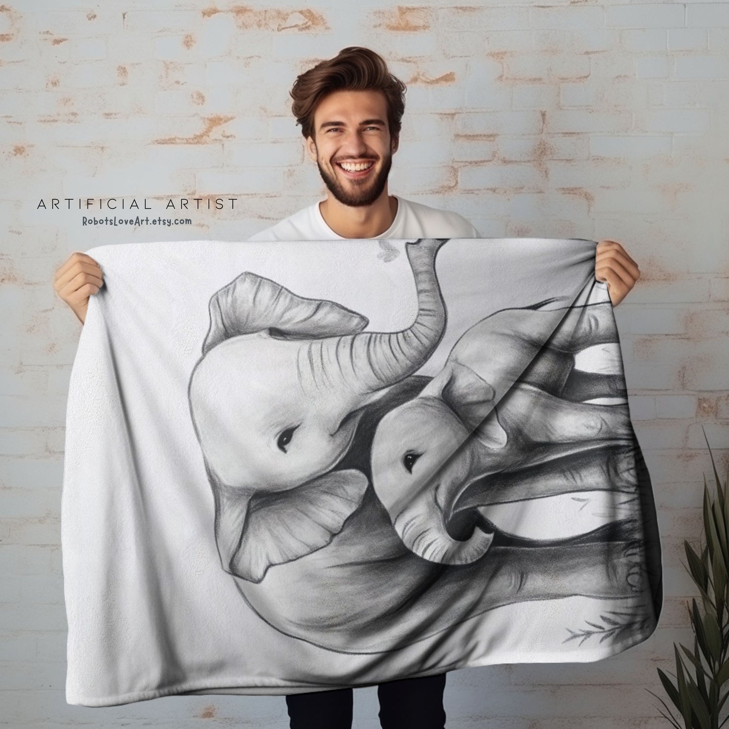 Cozy Elephant Plush Blanket | Cute Nursery Decor, Baby Shower Gift, Kids Room Accessory, Soft Throw for Snuggling, Animal Lover Gift