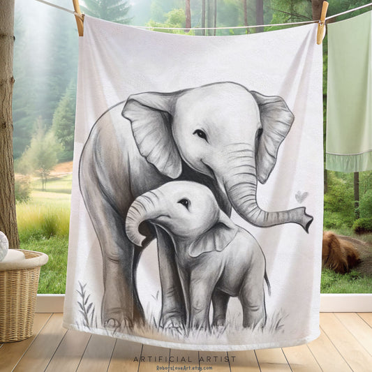 Cozy Elephant Plush Blanket | Cute Nursery Decor, Baby Shower Gift, Kids Room Accessory, Soft Throw for Snuggling, Animal Lover Gift