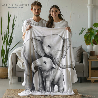 Cozy Elephant Plush Blanket | Cute Nursery Decor, Baby Shower Gift, Kids Room Accessory, Soft Throw for Snuggling, Animal Lover Gift