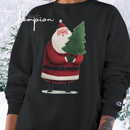 Santa’s Christmas Tree Sweatshirt, Cozy Holiday Wear, Sweatshirt for Winter, Cute Santa Design, Unisex Holiday Apparel