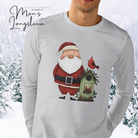 Santa Claus Longsleeve Tee - Perfect for Christmas, Holiday Gatherings, Winter Wear, Gift for Him, Festive Style
