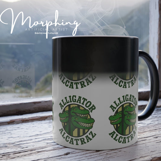 Color Morphing Mug with Alligator Alcatraz Design - Fun Gift for Trump Lovers, Unique Coffee Gift