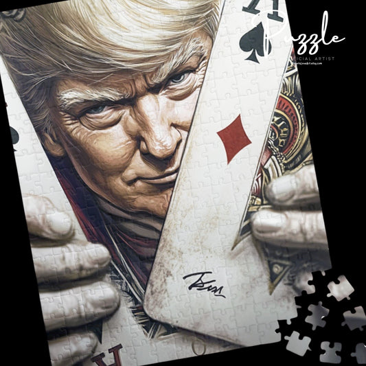 Trump Playing Cards Puzzle - 110, 252, 520, 1014-Piece Fun for Gamers, Collectors, Gift for Birthdays, Christmas, Family Game Night