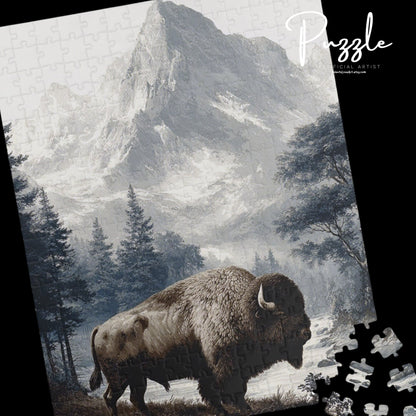 Nature-Themed Puzzle with Bison and Mountains, Relaxing Activity for All Ages, Perfect Gift for Animal Lovers, Challenging Gift for [...]