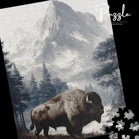 Nature-Themed Puzzle with Bison and Mountains, Relaxing Activity for All Ages, Perfect Gift for Animal Lovers, Challenging Gift for [...]