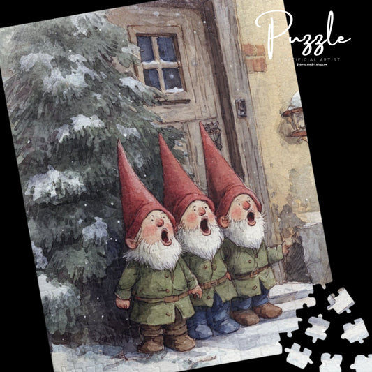 Whimsical Gnomes Puzzle - Holiday Fun, Family Activity, Gift for Kids, Cozy Winter Evening | ADHD Training