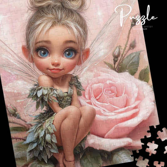 Fairy Rose Puzzle, Dreamy Fairy Jigsaw, Magical Home Decor, Unique Gift, Puzzle Lover's Delight, Family Game Night