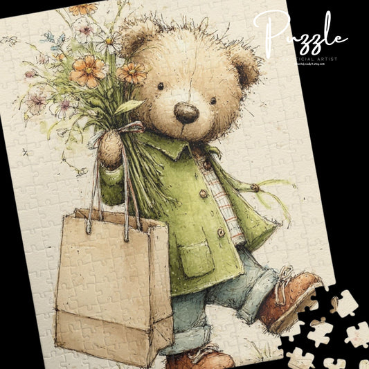 Adorable Bear Puzzle - 110 to 1014 Piece Options, Family Game Night, Gift for Kids, Cozy Home Decor, Relaxing Activity