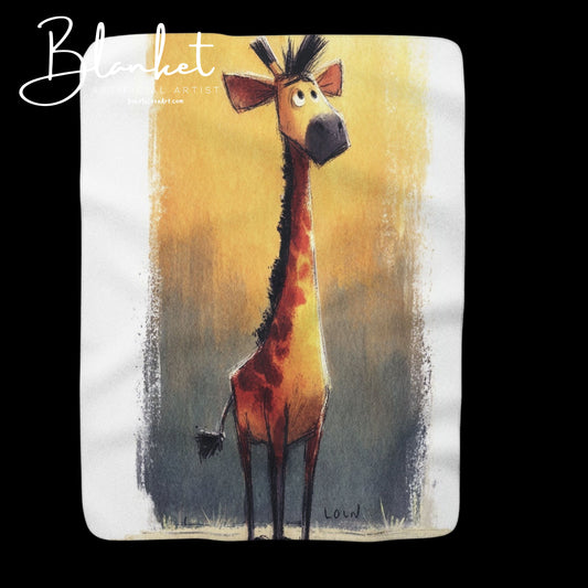 Cozy Giraffe Sherpa Fleece Blanket | Animal Lover Gift,Nursery Blanket, Kid's Room