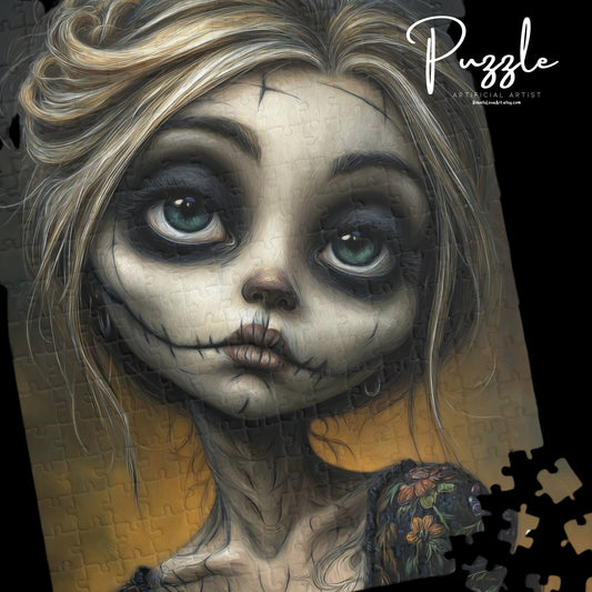 Spooky Art Puzzle, Gothic Jigsaw Puzzle for Adults, Unique Home Decor, Perfect Gift for Halloween, Relaxing Activity