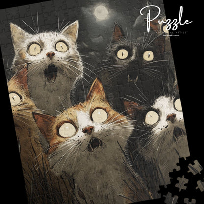 Cat-Themed Puzzle for Cat Lovers, 110-1014 Piece Jigsaw Fun, Halloween Game, Gift for Cat Enthusiasts