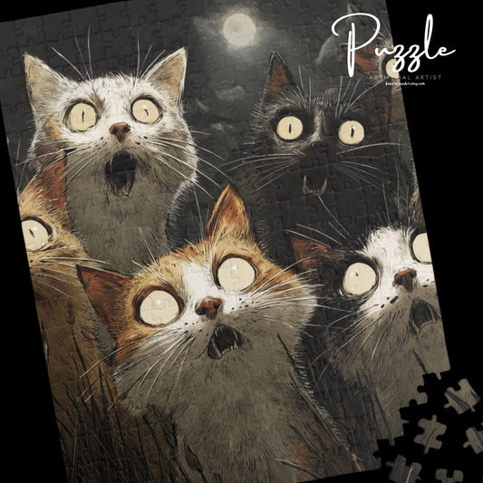Cat-Themed Puzzle for Cat Lovers, 110-1014 Piece Jigsaw Fun, Halloween Game, Gift for Cat Enthusiasts