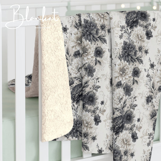 Cozy Floral Sherpa Fleece Blanket for Home Decor, Perfect Gift for Holidays, Throws for Couch or Bed, Soft Texture for Relaxation