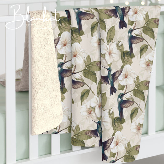 Cozy Floral Sherpa Fleece Blanket | Perfect Gift for Home Decor, Picnics, Snuggling, and Seasonal Celebrations