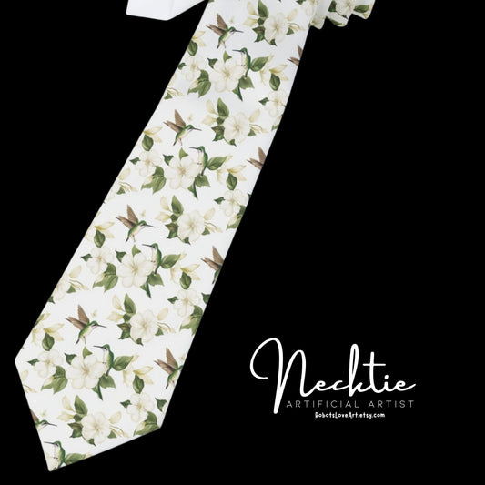 Floral Necktie, Elegant Tie for Formal Events, Wedding Accessory, Gentlemen's Fashion, Nature-Themed Gift, Spring Style